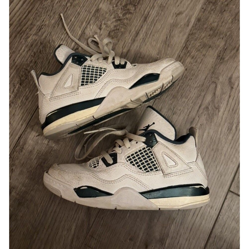 Little Kid's Jordan 4 Retro White/Oxidized Green-White (BQ7669 103) Size 13C
